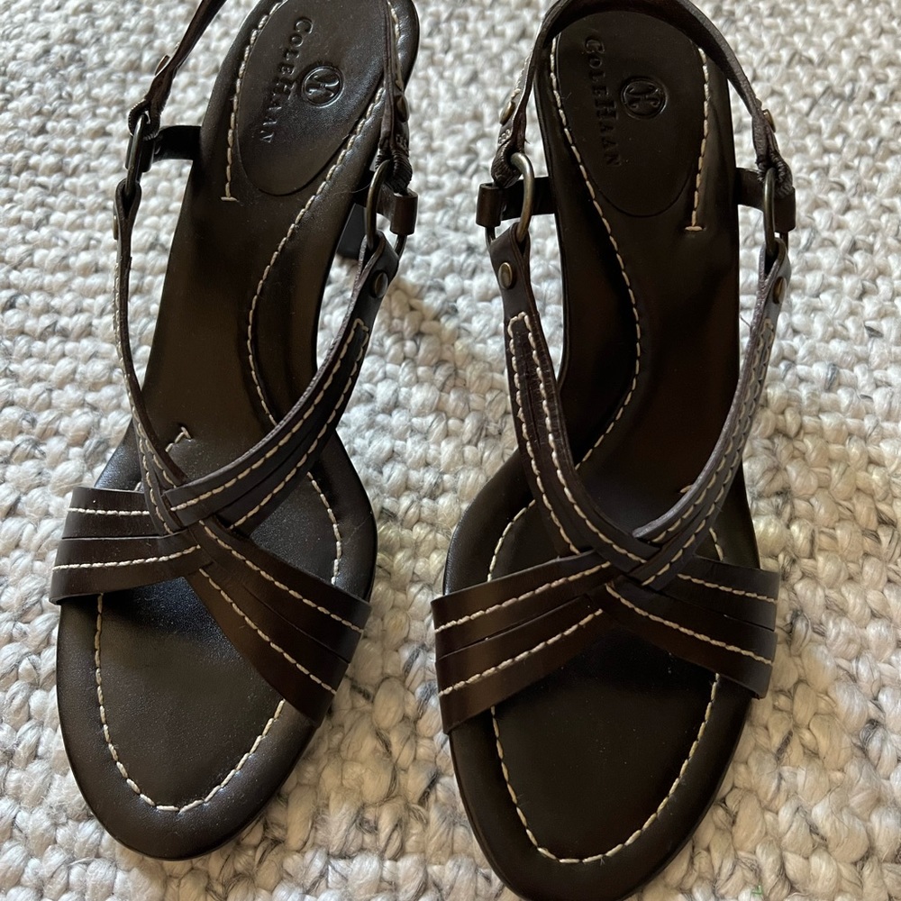 Cole Haan dark chocolate sandals